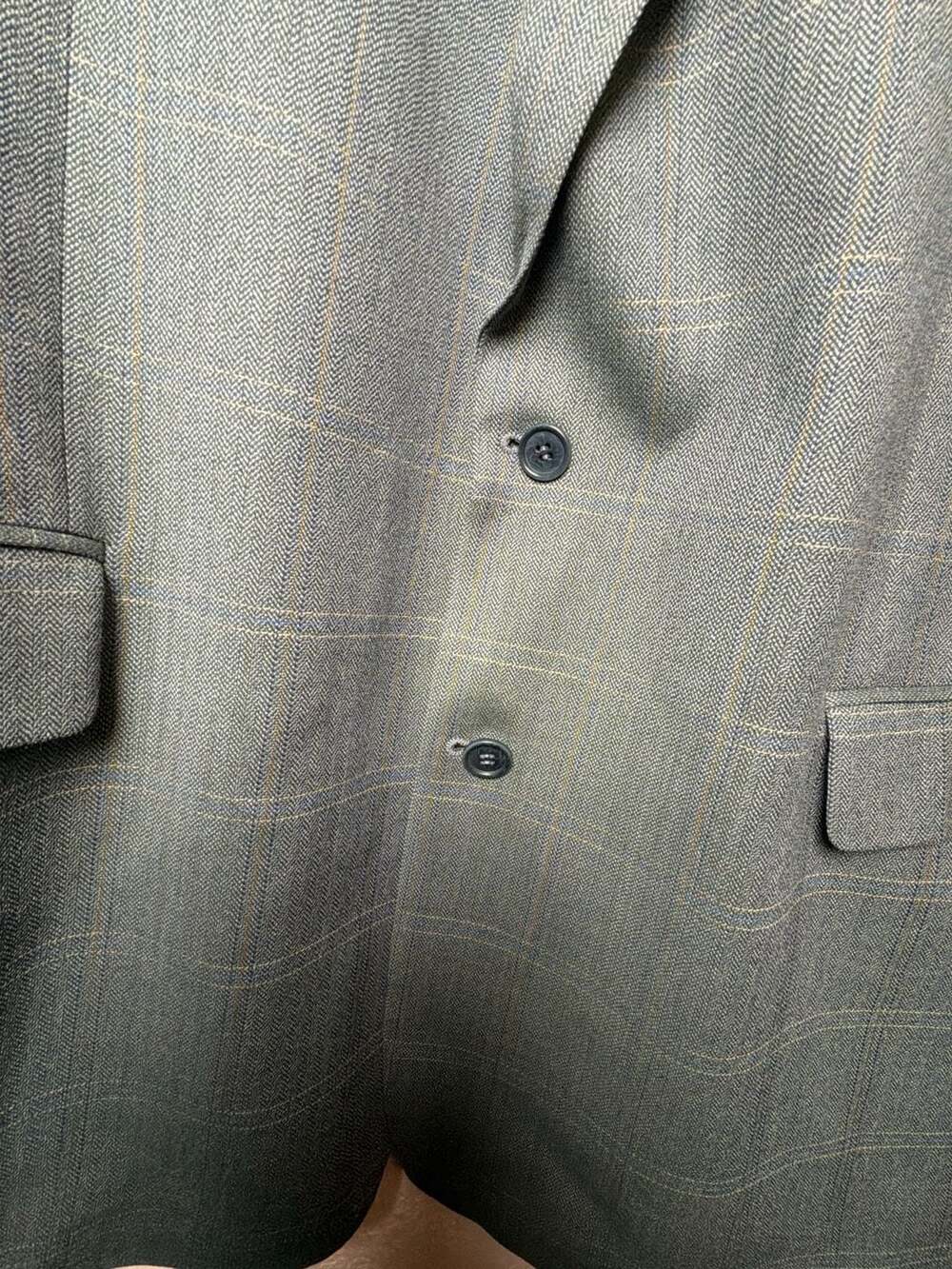 Brooks Brothers Herringbone Windowpane Suit Jacket Blazer 48L 100% Wool - Picture 3 of 15